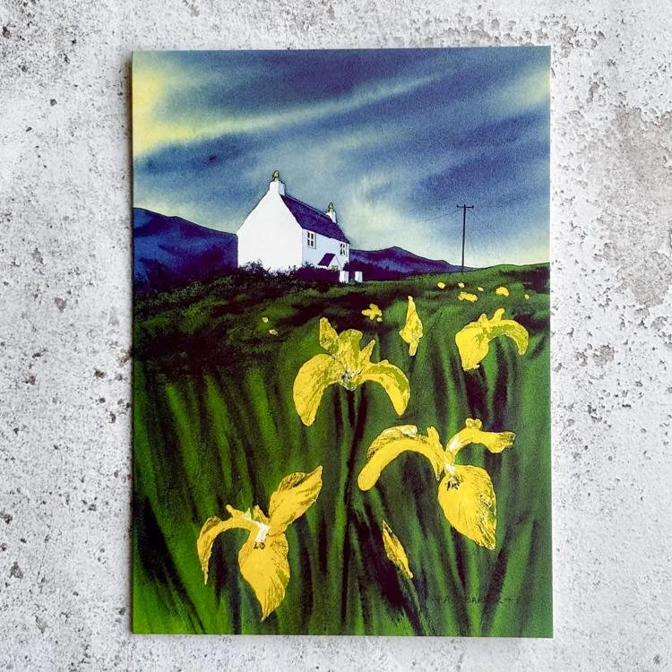 Yellow Flag Irises card from an original painting by local artist Anthony J Barber.