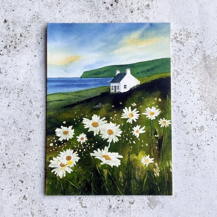 Wild Daisies card from an original painting by local artist Anthony J Barber.