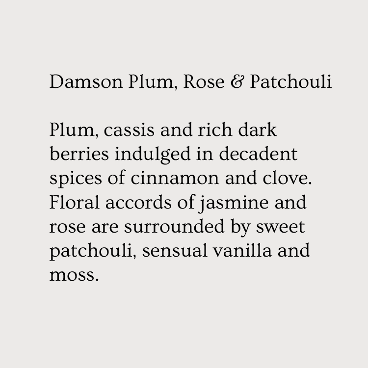 Fragrance Card - Damson Plum, Rose and Patchouli