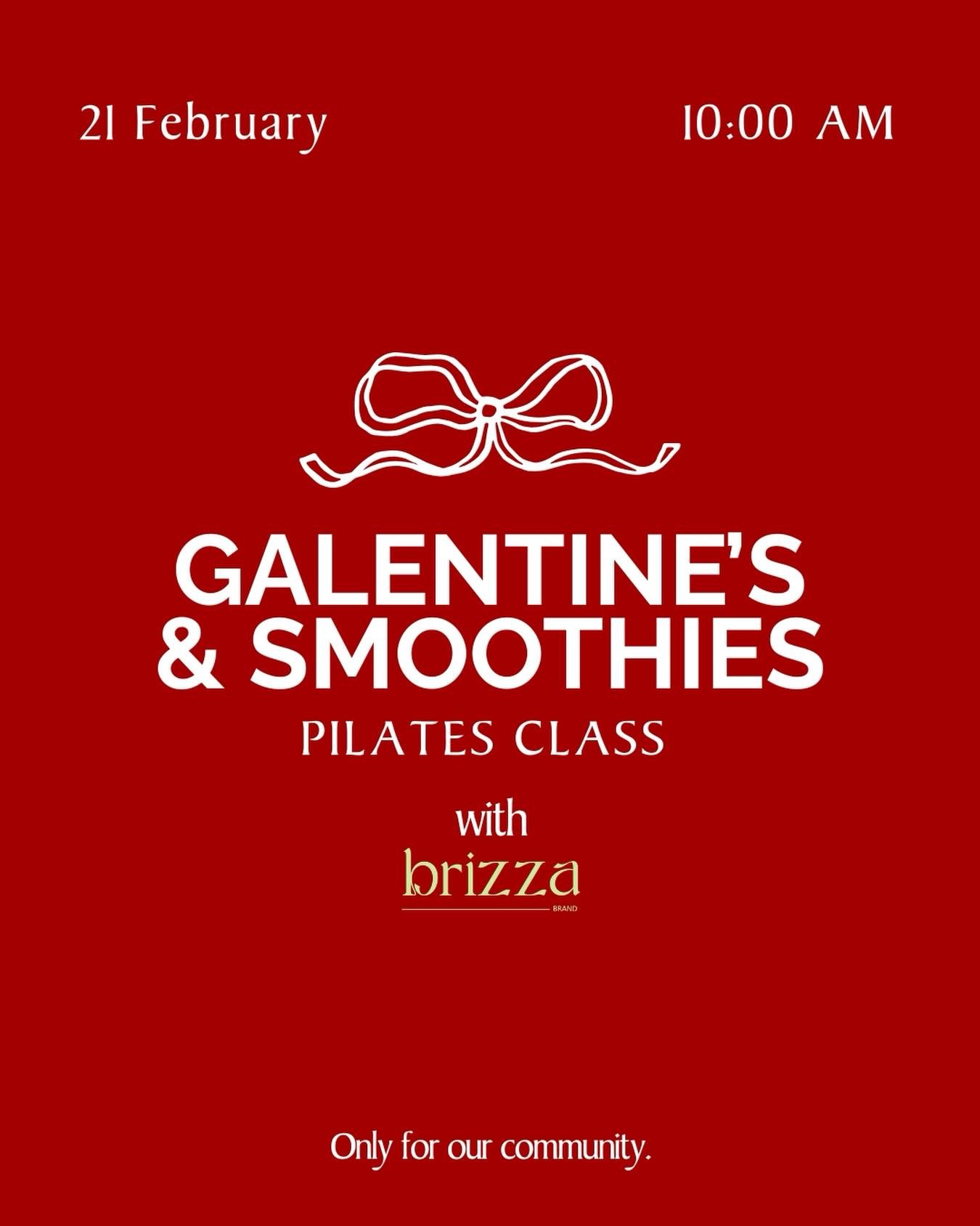 We&rsquo;re so excited to announce that we&rsquo;re hosting a special Galentine&rsquo;s at the studio with Brizza, our new partner 💕

This class is all about celebrating our beautiful communities, moving our bodies, and having fun together. Join us 