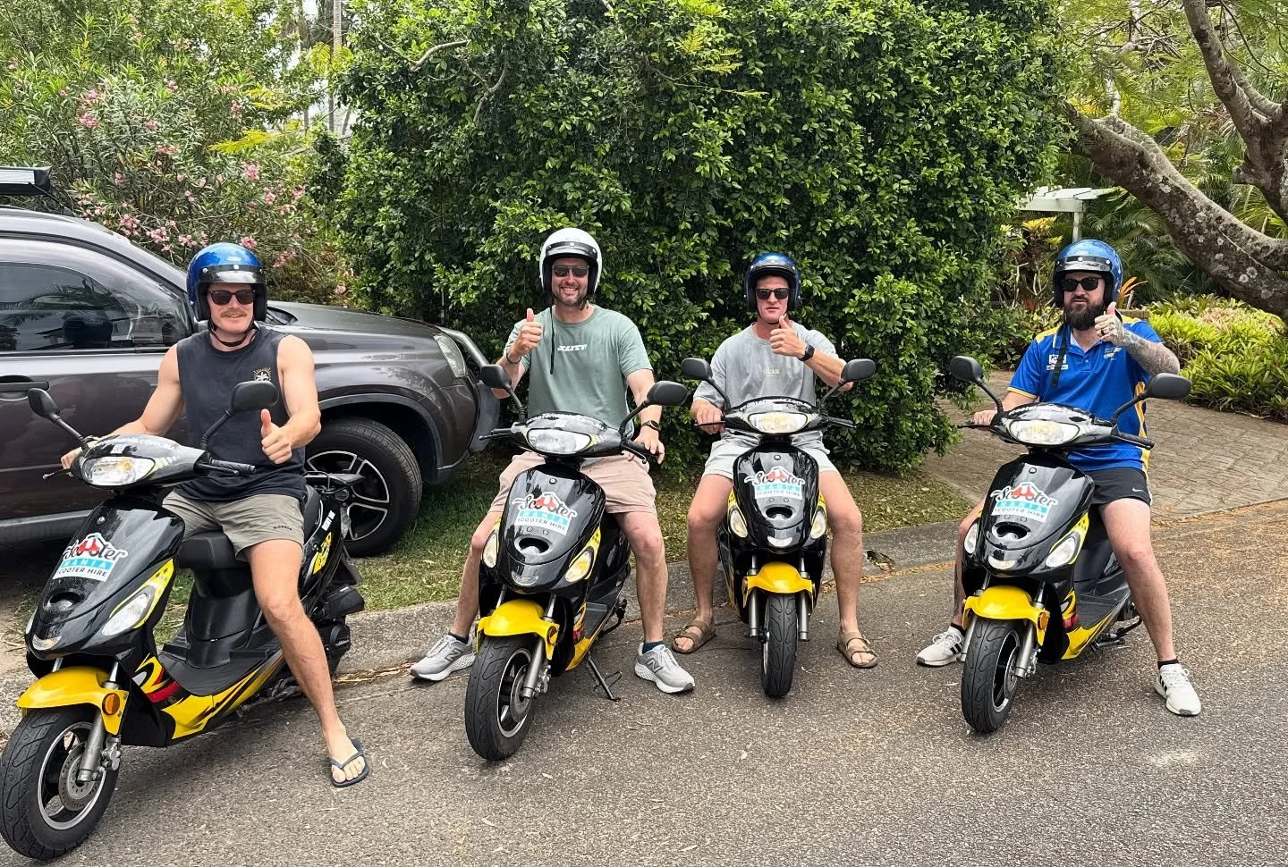 The boys are back in town, 🎼🎹🎸boys are back in town 🎶🎼😊🛵🛵🛵🛵
#scootermanianoosa #scooter #scooterhire #noosa  #scootermania  #explorenoosa #sunshinecoast #noosatourism #hastingsstreet #ilovenoosa #noosaqld #funinthesun #scooterhirenoosa #pla