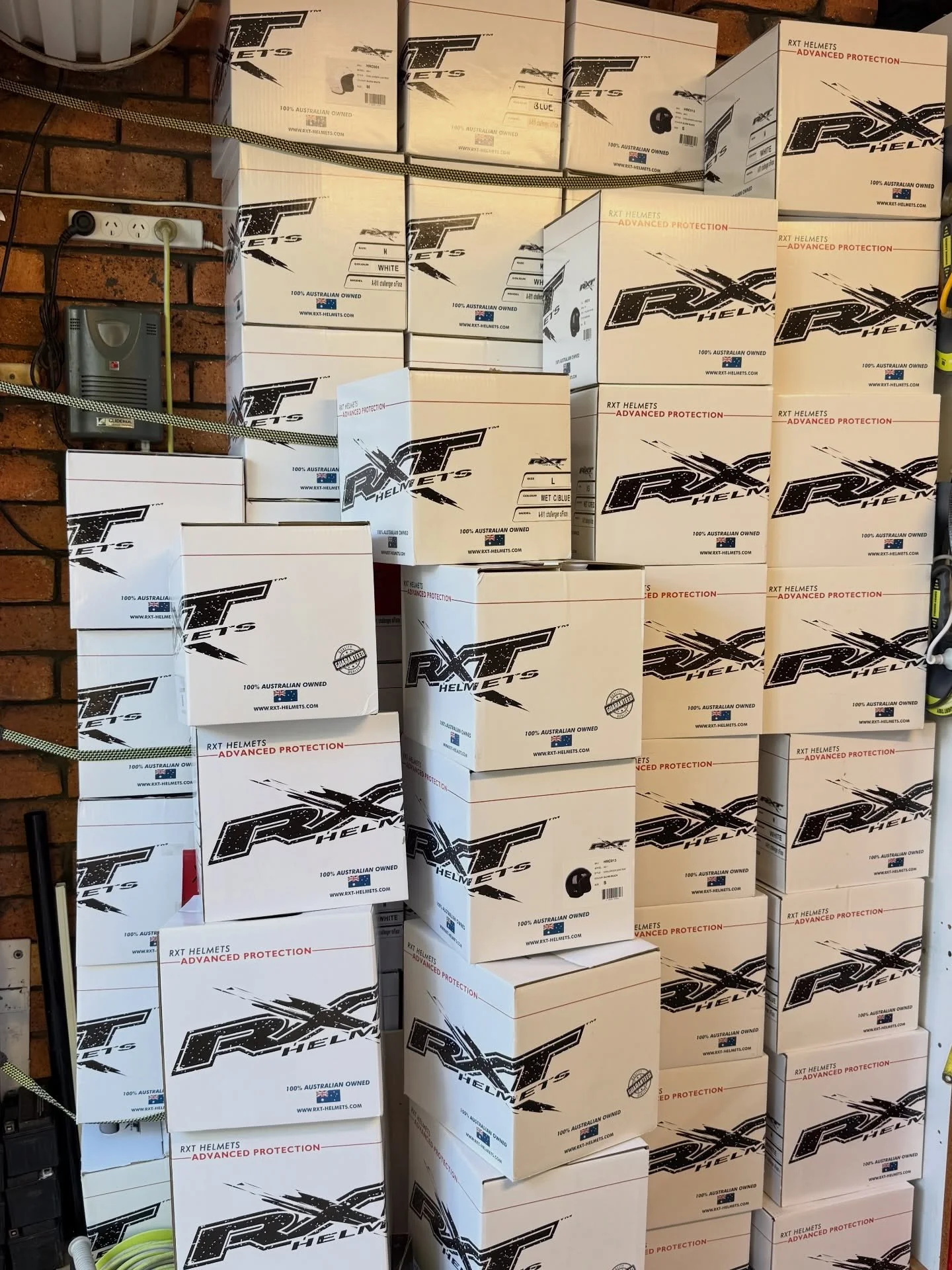 Check out the stack of empty helmet boxes!! For the first time in 10 years we&rsquo;ve run out of helmets 😬😯😯!! Well small and medium lol still a couple XL, XXL and XXS 😊😂
 #scootermanianoosa #visitnoosa #scooter #scooterhirenoosa #noosa  scoote