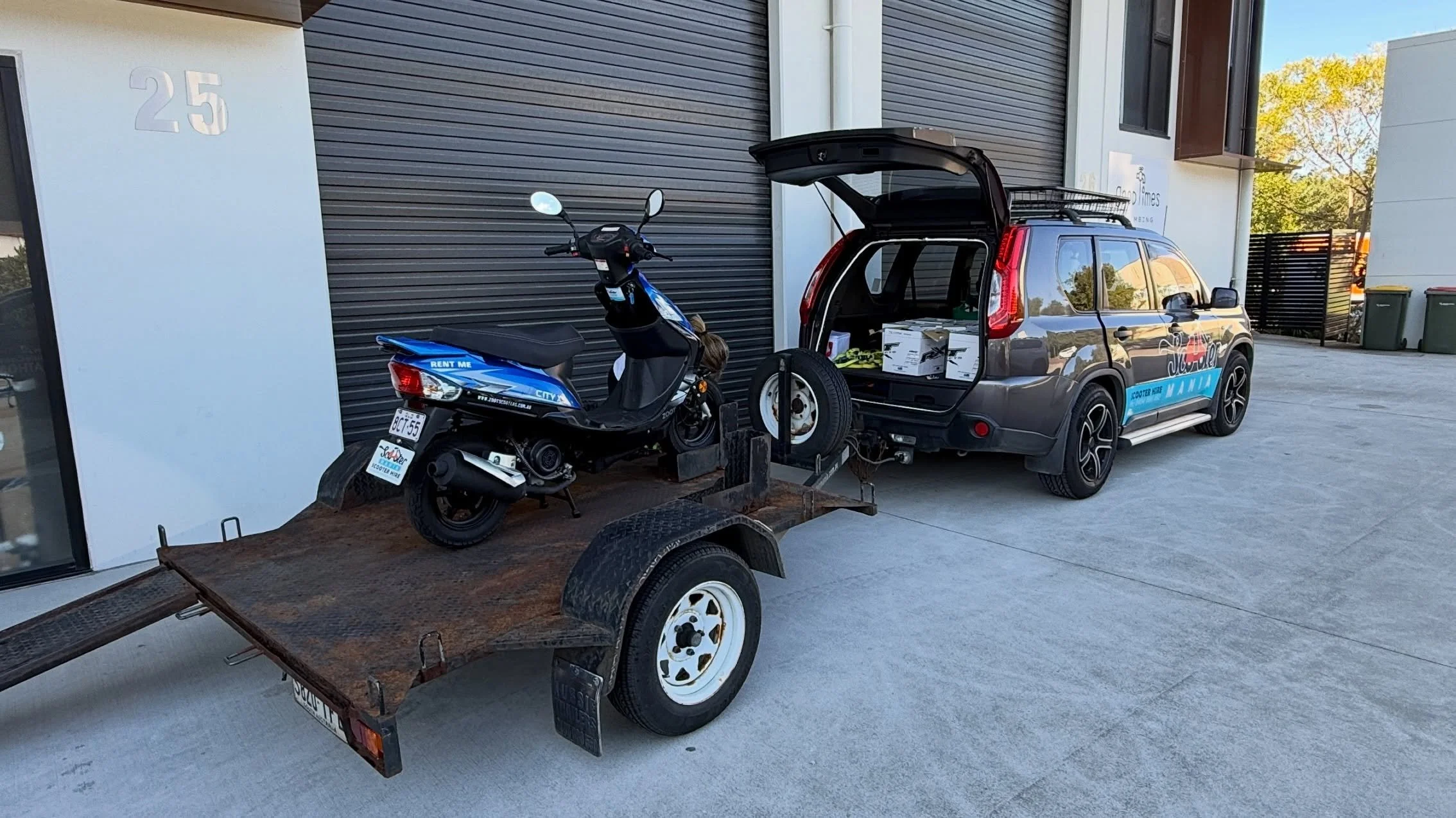 Booked out again!! Sorry to all those we&rsquo;ve had to turn away this week. Delivering scooters for another event on the Coast this week 😊🛵🛵
