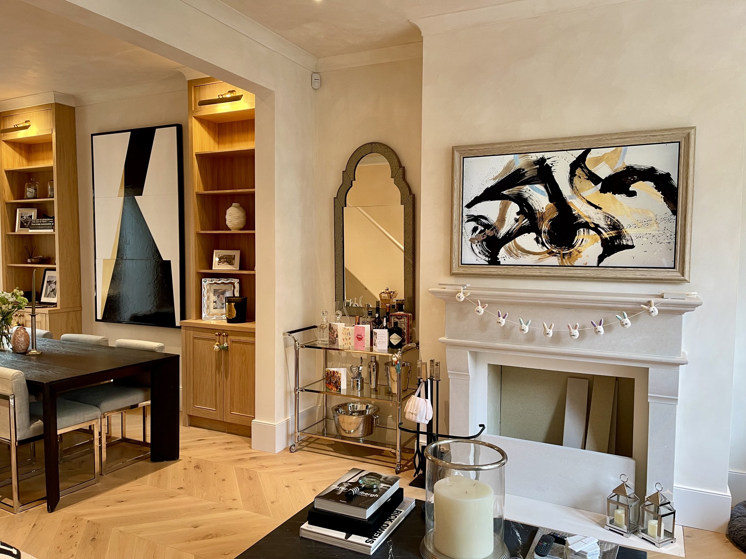 Samsung Frame TV with custom bezel in art mode