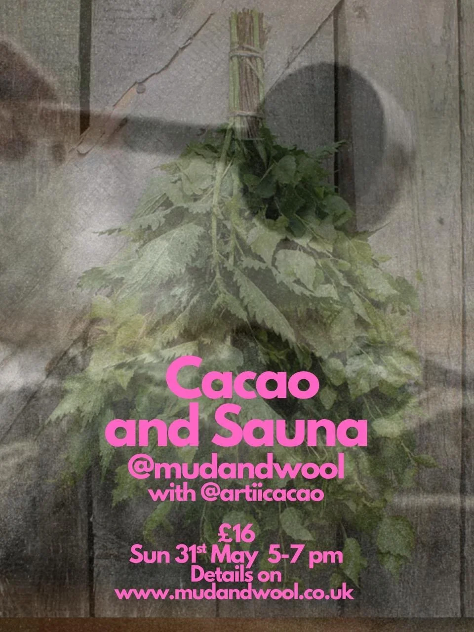 May  Cacao and Wood Fired Sauna  Aromatherapy Oils, Steam and Cold Plunge