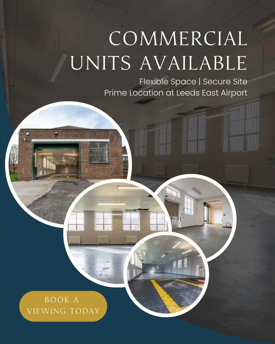 Commercial Units Available | From 1 April 2026

A rare opportunity to secure flexible commercial space here at Leeds East Airport and Church Fenton.

From April, a selection of units will become available - ideal for businesses seeking adaptable spac