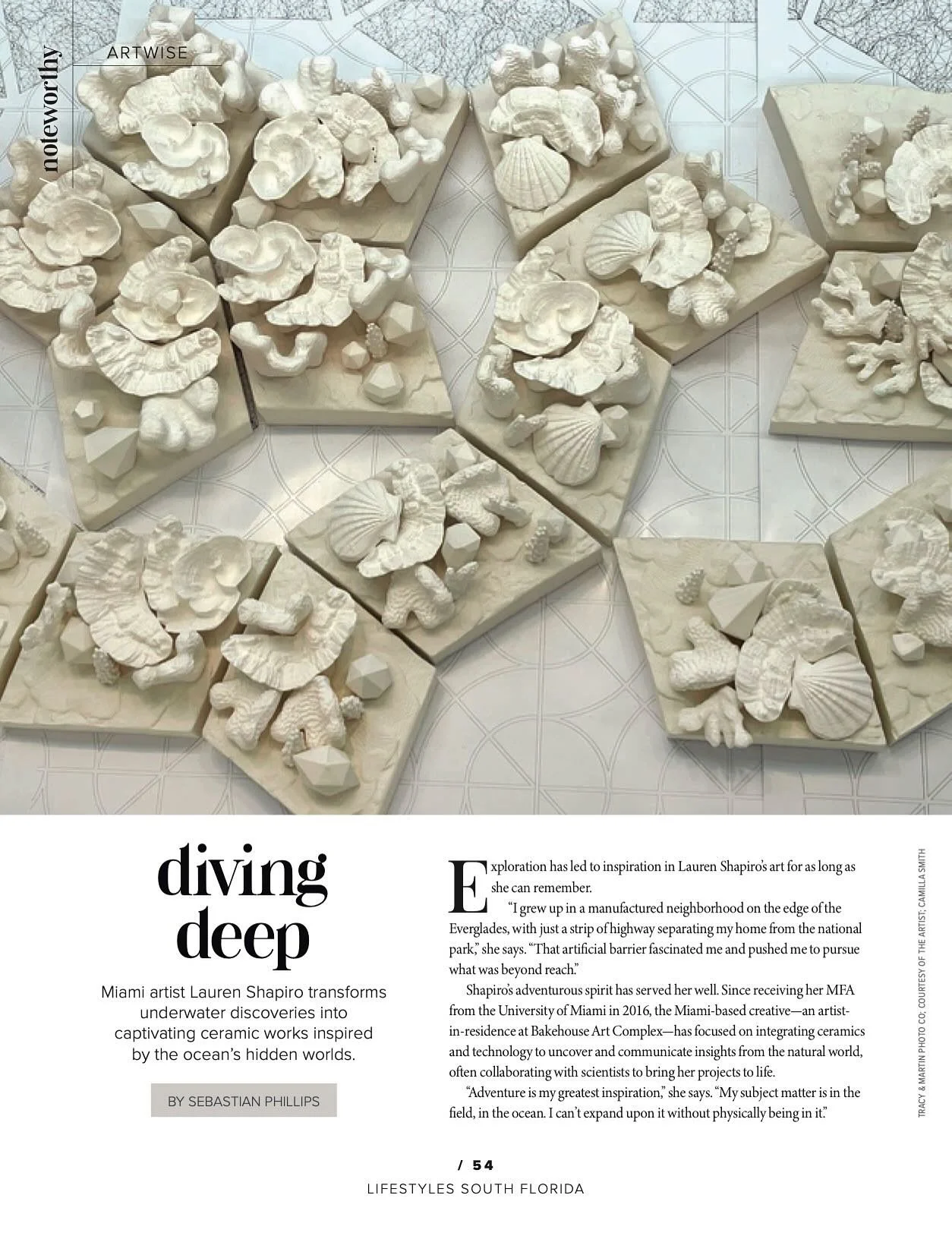 Press feature in @lifestylessofl sharing my work&mdash;including Collected Forms, the twin monumental ceramic friezes installed at the new @msccruisesofficial at PortMiami.

The article mentions my love of adventure &mdash; a key ingredient in my pra