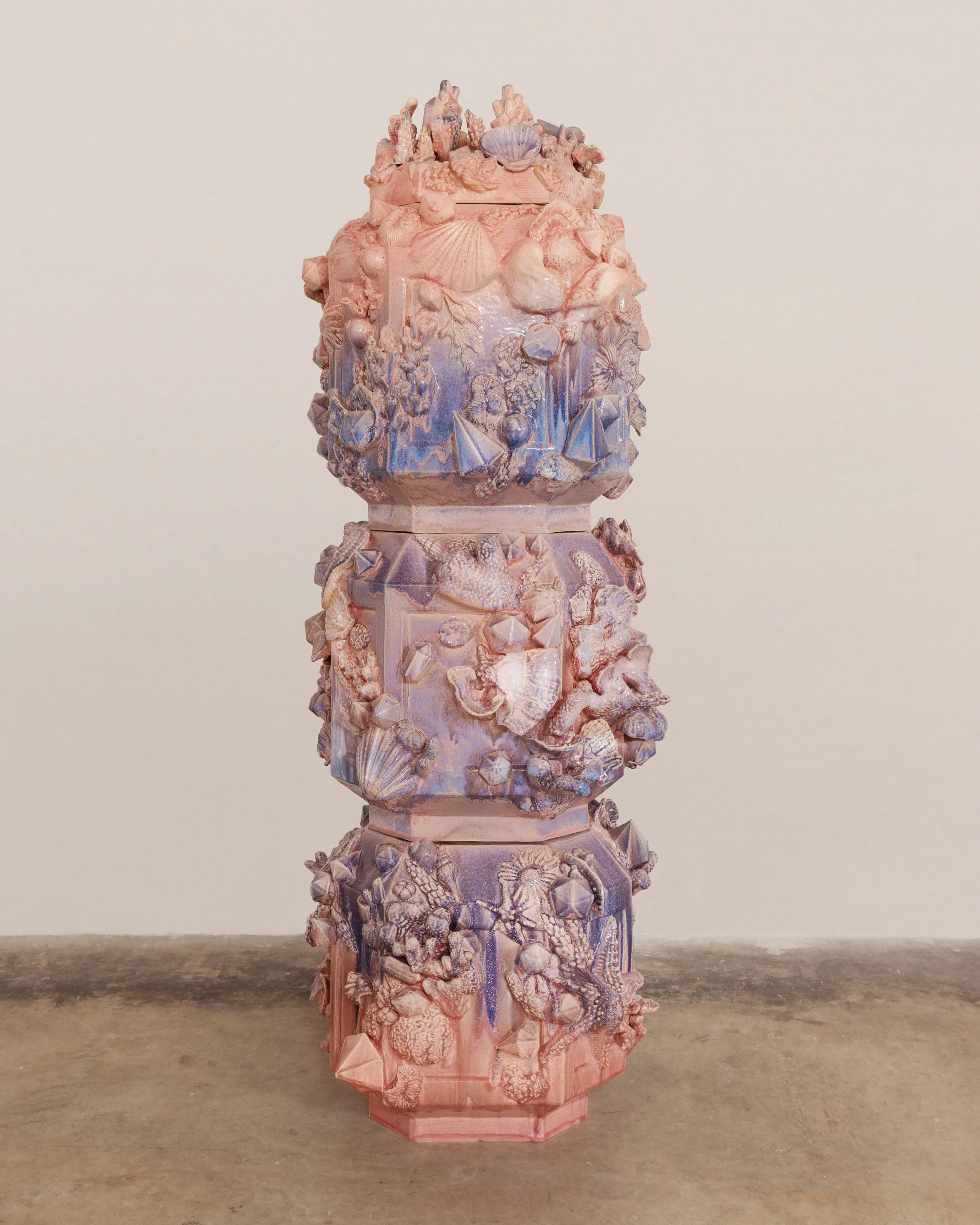 Cascade (Nova), 2026, Glazed ceramic, 76 x 25 x 27 inches