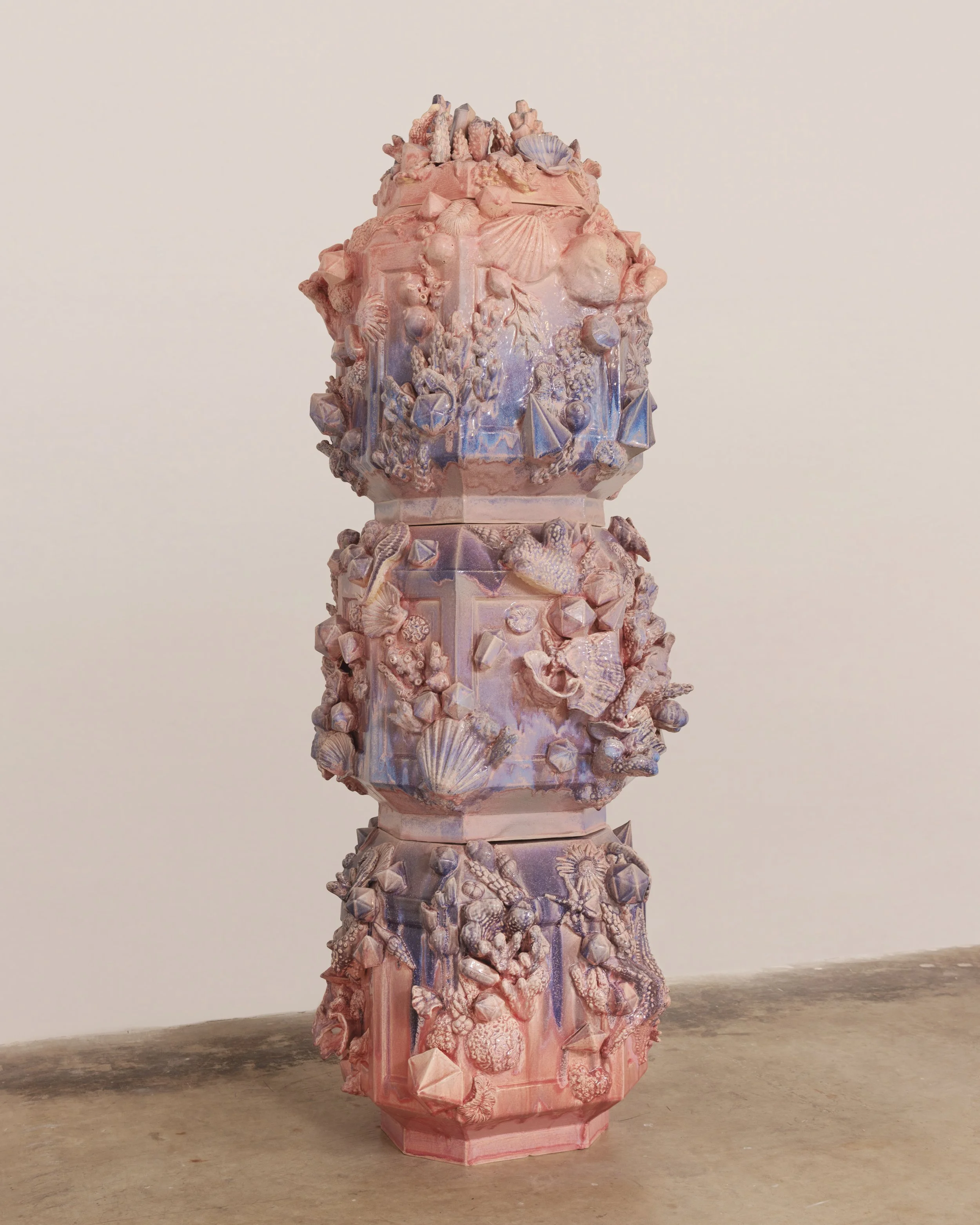 Alternate view, Cascade (Nova), 2026, Glazed ceramic, 76 x 25 x 27 inches