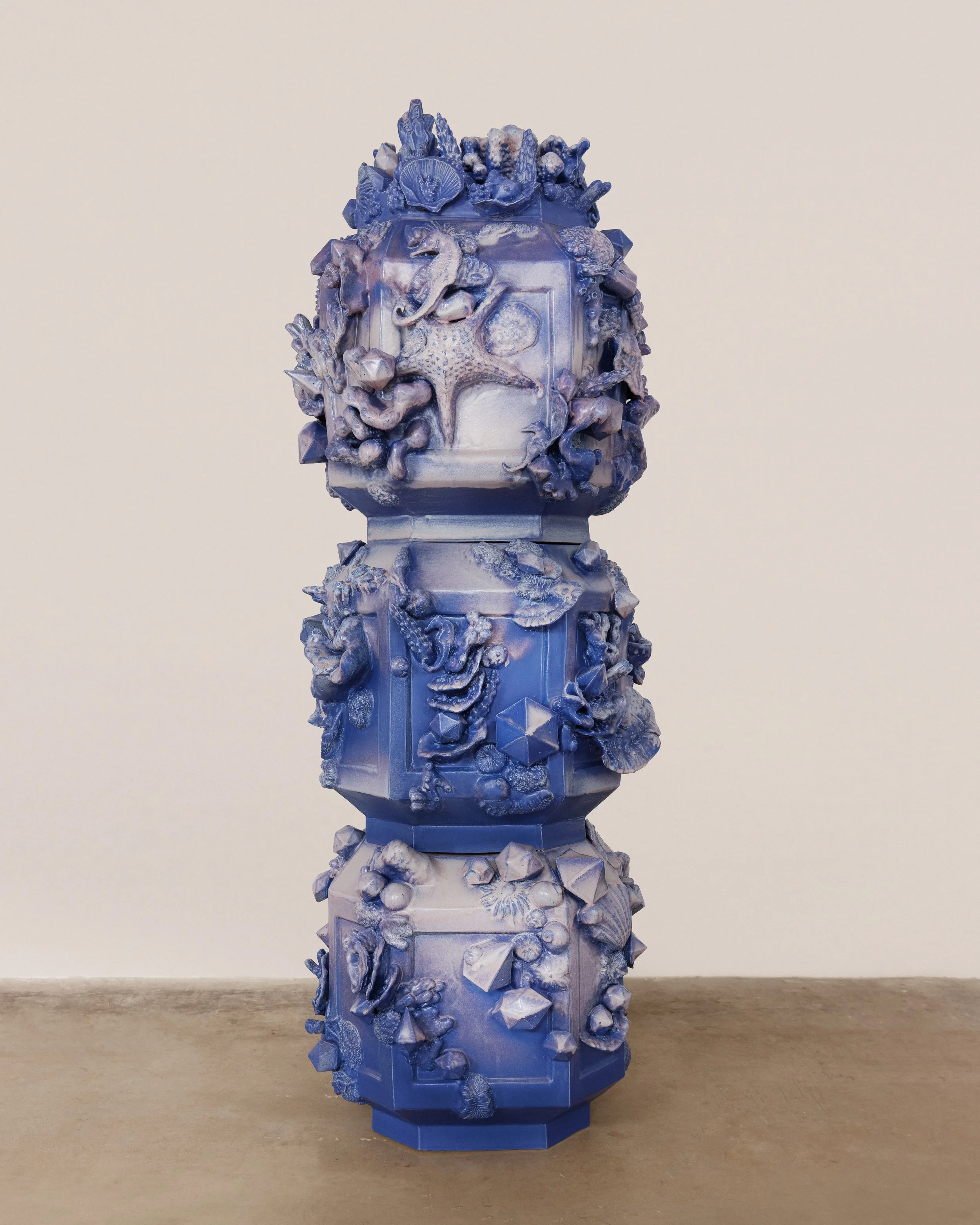 Cascade (Halo), 2026, Glazed ceramic, 76 x 25 x 27 inches