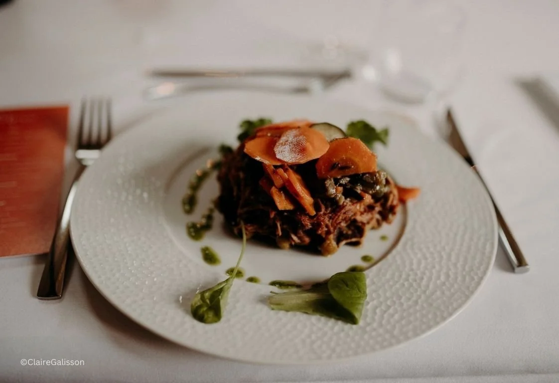 Plat à l'assiette pour mariage haut de gamme