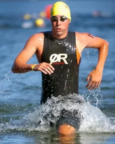 Coach Mike Sorrentino competing in a triathlon event