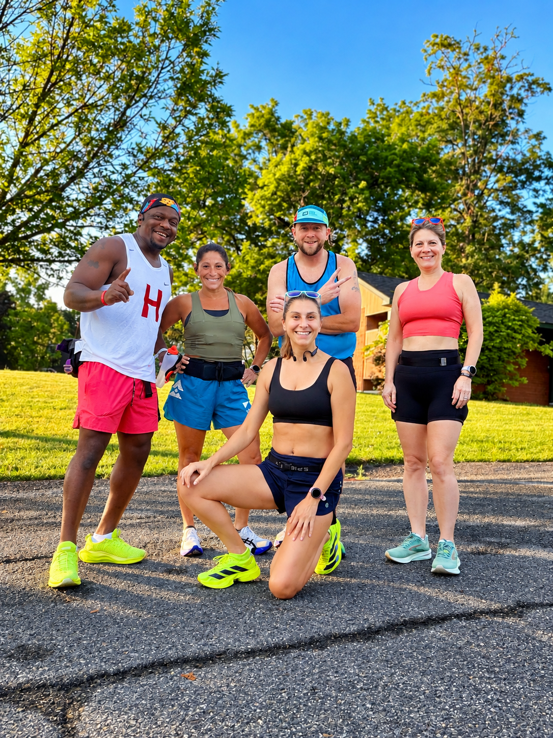 mpire State Endurance athletes gathering outdoors after a group run in New York’s Capital Region.