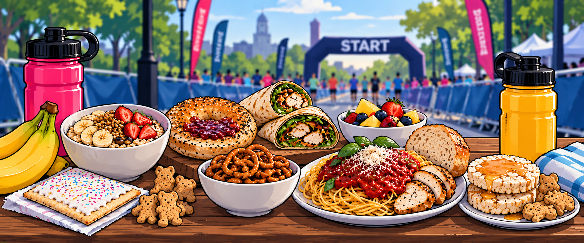 Carb-rich foods for endurance athletes preparing for race day through carbohydrate loading