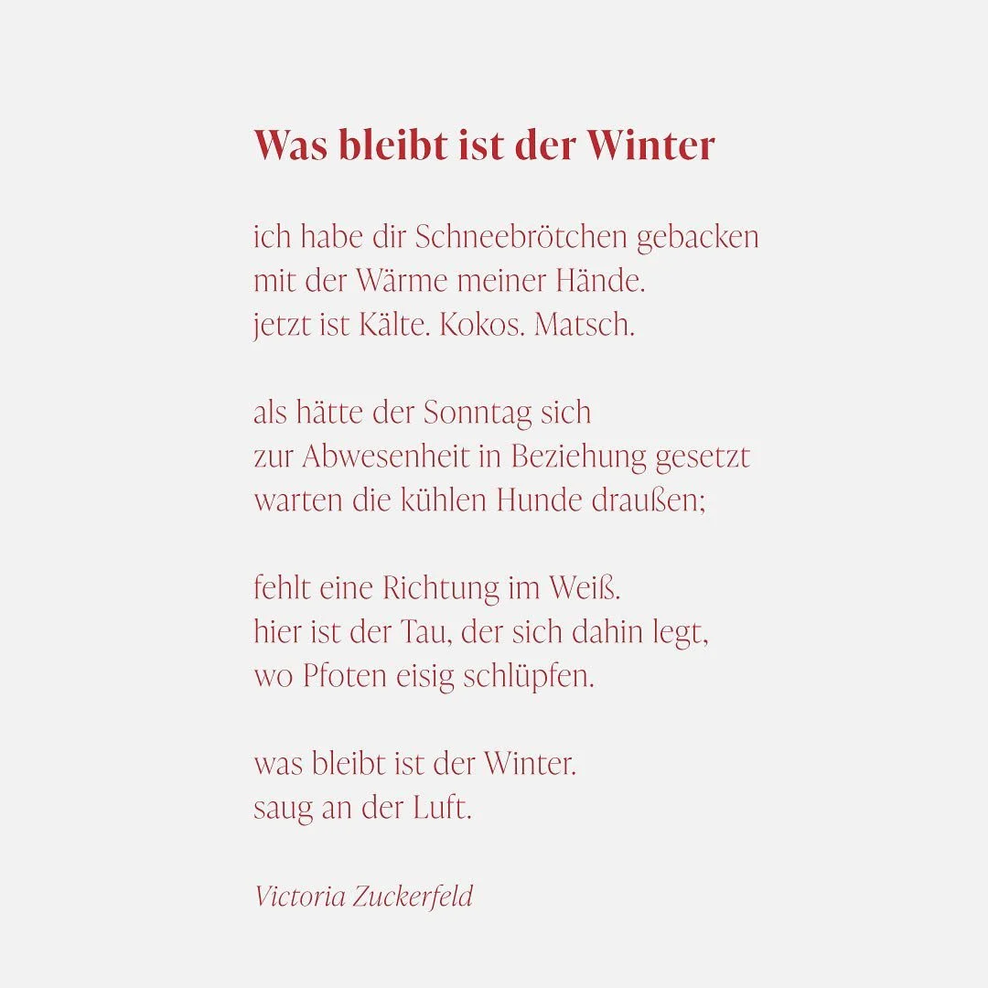 Was bleibt, ist der Winter ❦