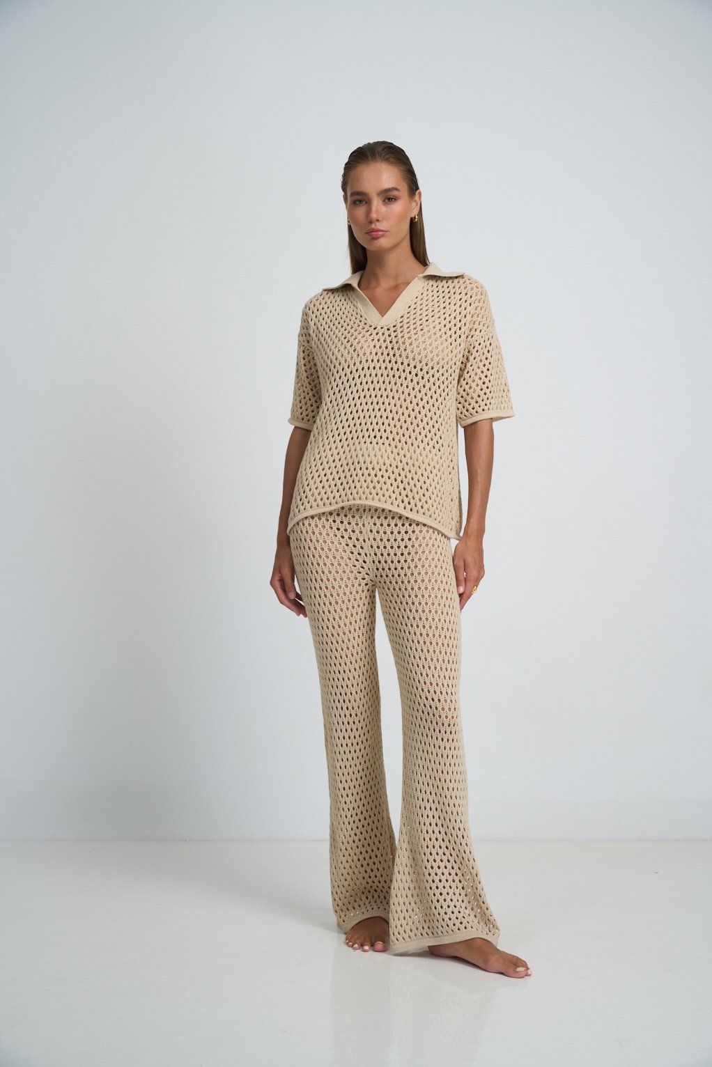 Juanita Beige Knit Two Piece