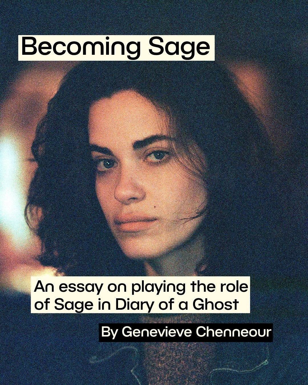 In honour of the online premiere of DIARY OF A GHOST, its lead actor @genevievechenneour wrote a beautiful essay for Short Stuff about the process of becoming her character, Sage

You can watch the film and read the essay at the link in our bio ✨

Di