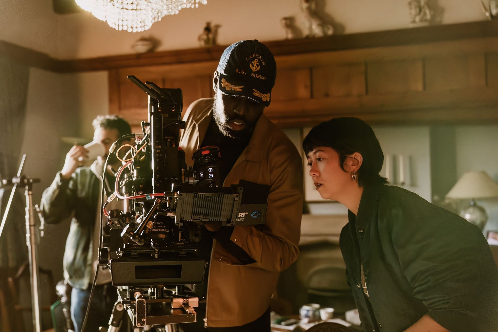 Gilbert Kyem Jnr and Kirsty Rider on set of 'The Eternal Words of a Dead Verse'
