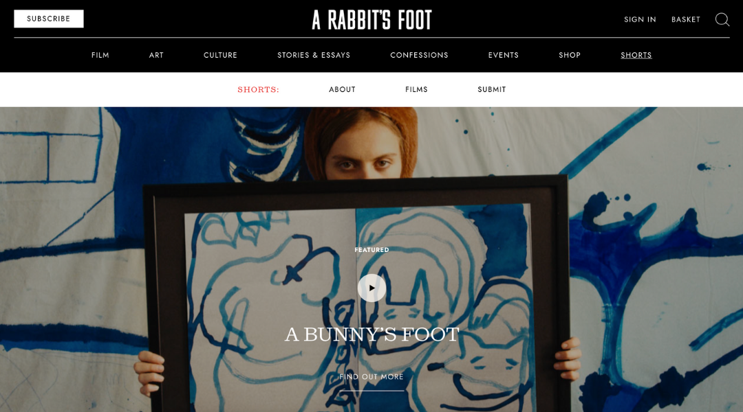 A Rabbit's Foot Announces Streaming Platform for Short Films — Short Stuff
