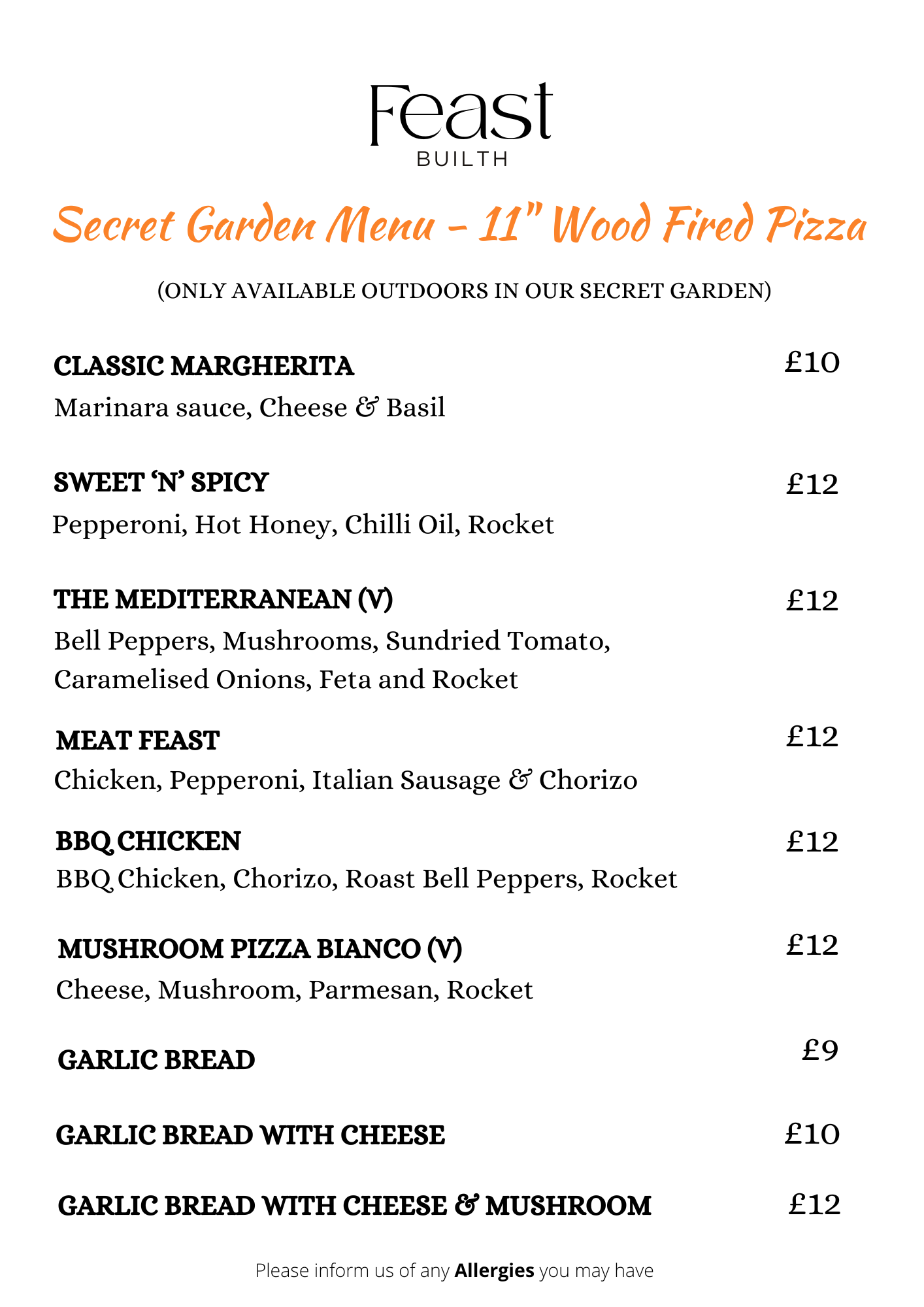 Garden Menu