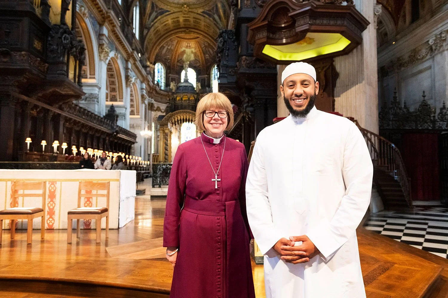 St Paul's Cathedral Interfaith Gathering. The Bishop of London & Imam Mahmoud