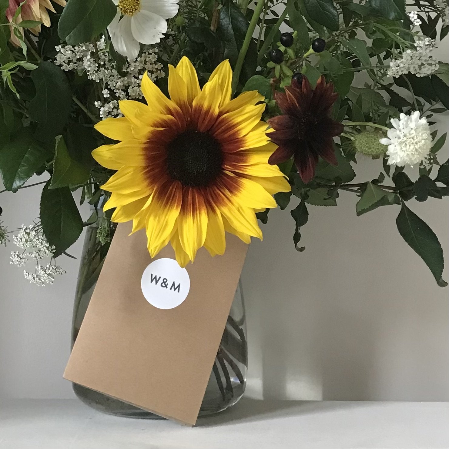 A Willow & Maw vase of beautiful British flowers for delivery Londonwide