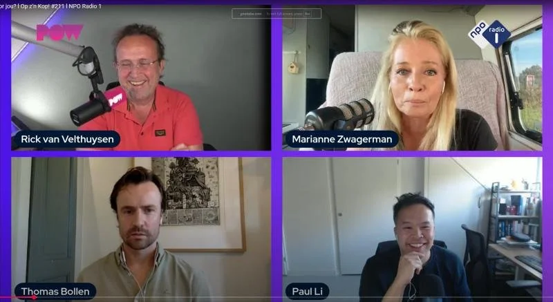 Paul Li discussing wealth tax on a radio show