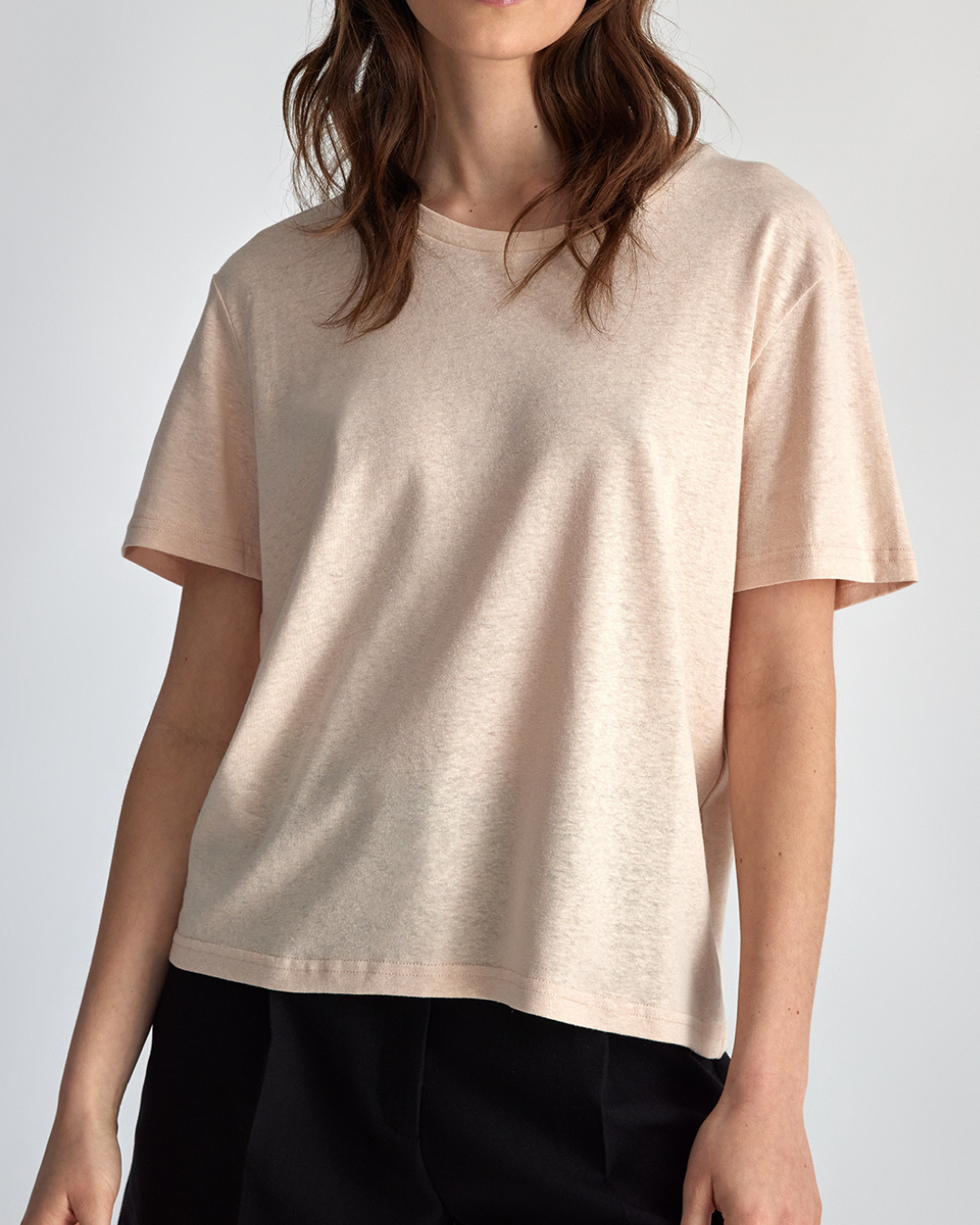 T-shirt chanvre et coton rosé