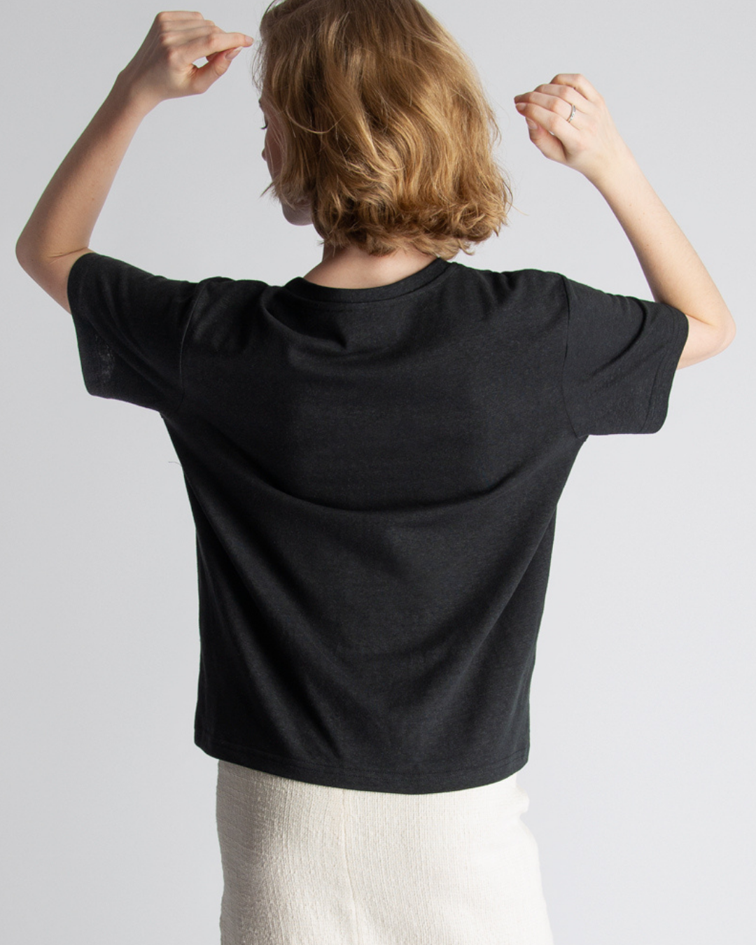 T-shirt en chanvre et coton noir