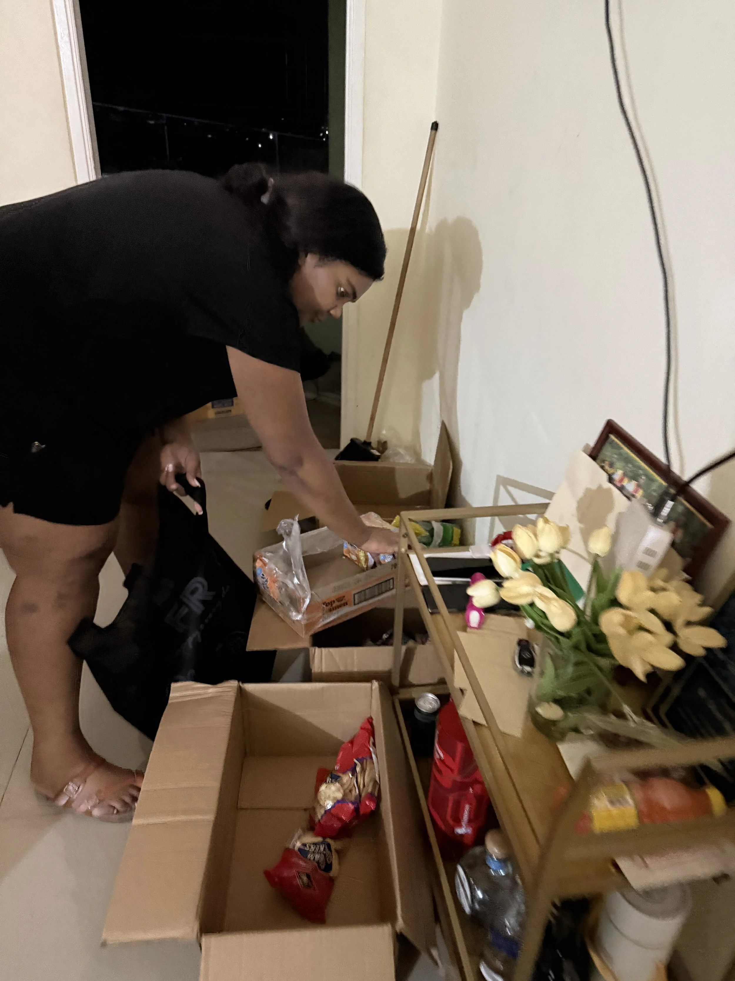 Our first night, we assembled 50+ care packages alongside local politicians.