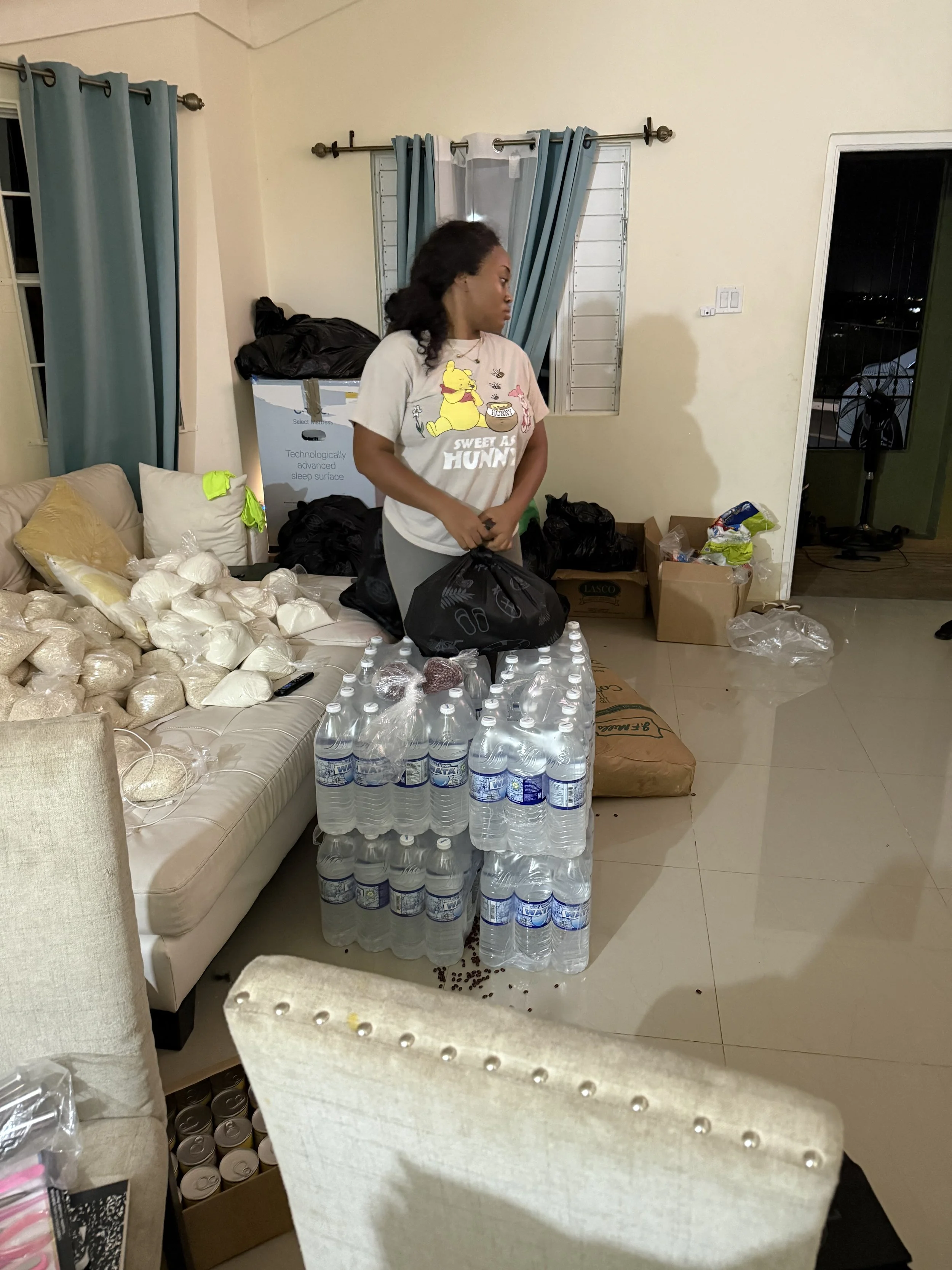 Our first night, we assembled 50+ care packages alongside local politicians.