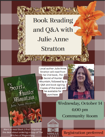 Author reading of Secret Mountain at Manlius Library