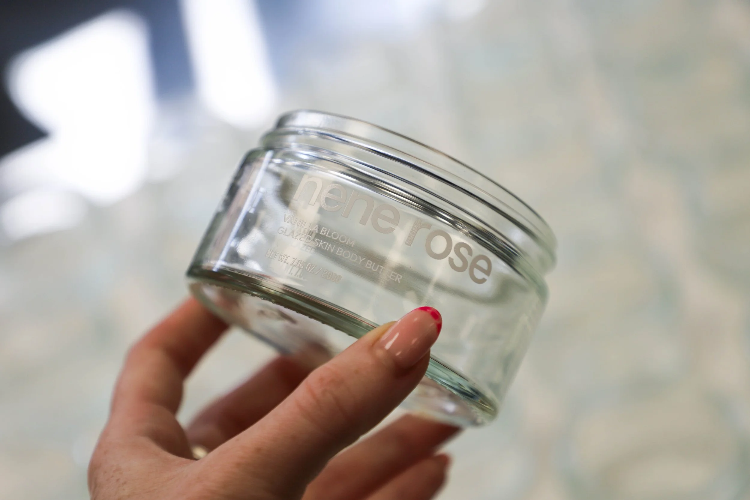 Printed glass cosmetics jars