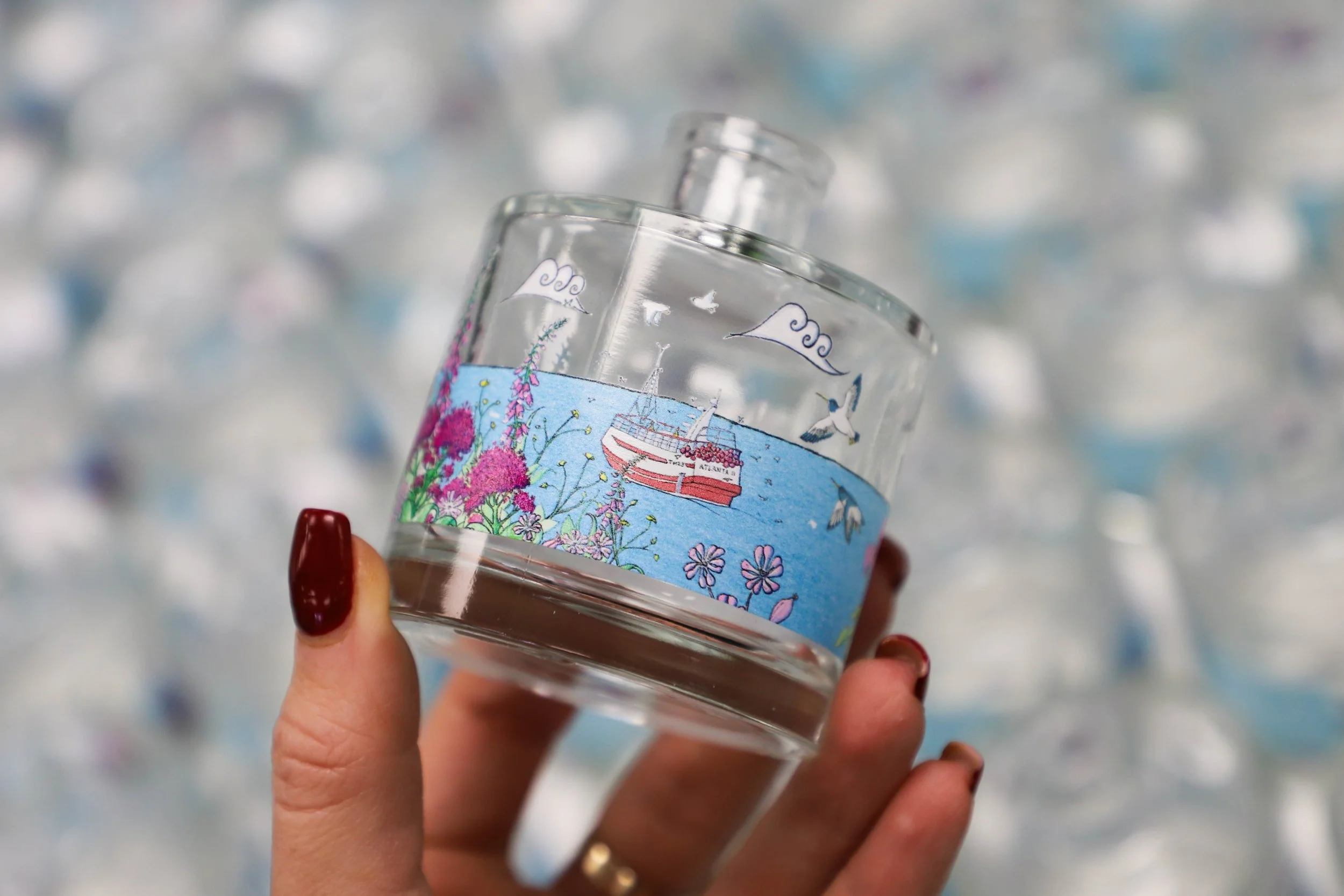 Printed small glass bottle