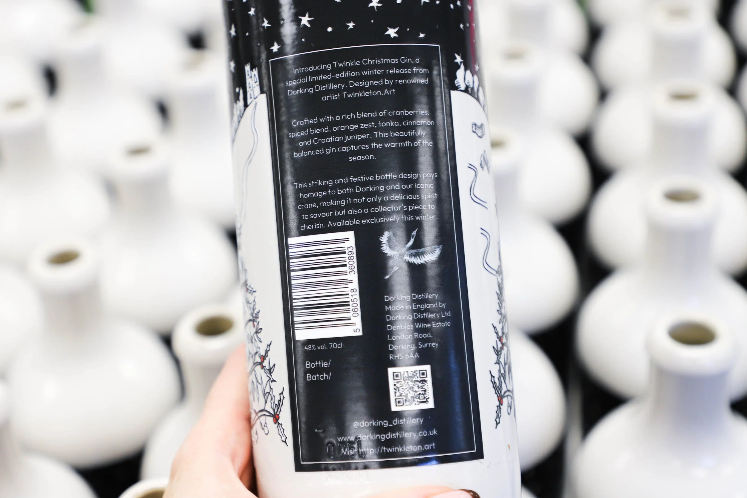 Printed ceramic gin bottles