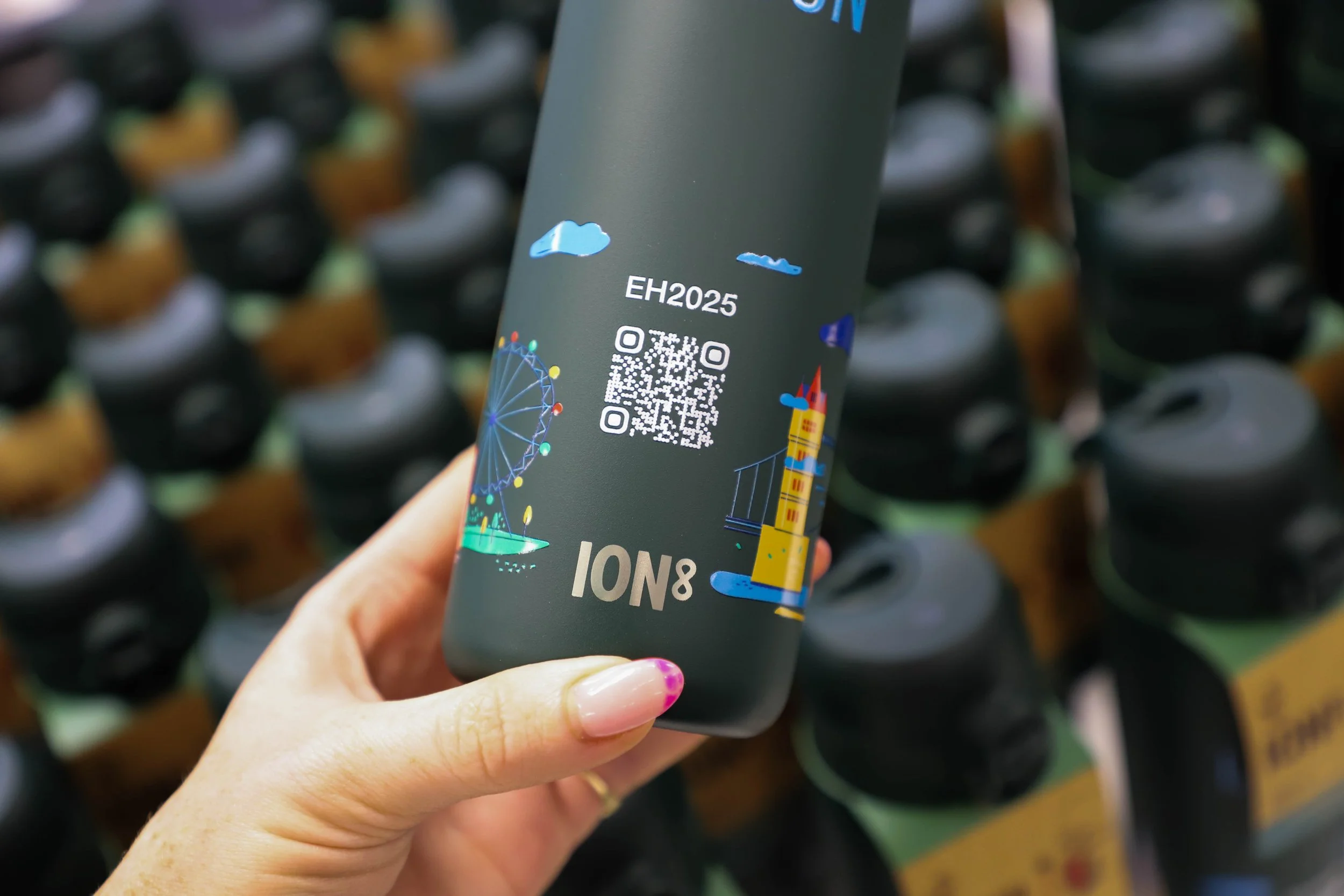 Printed drinks bottles with QR code
