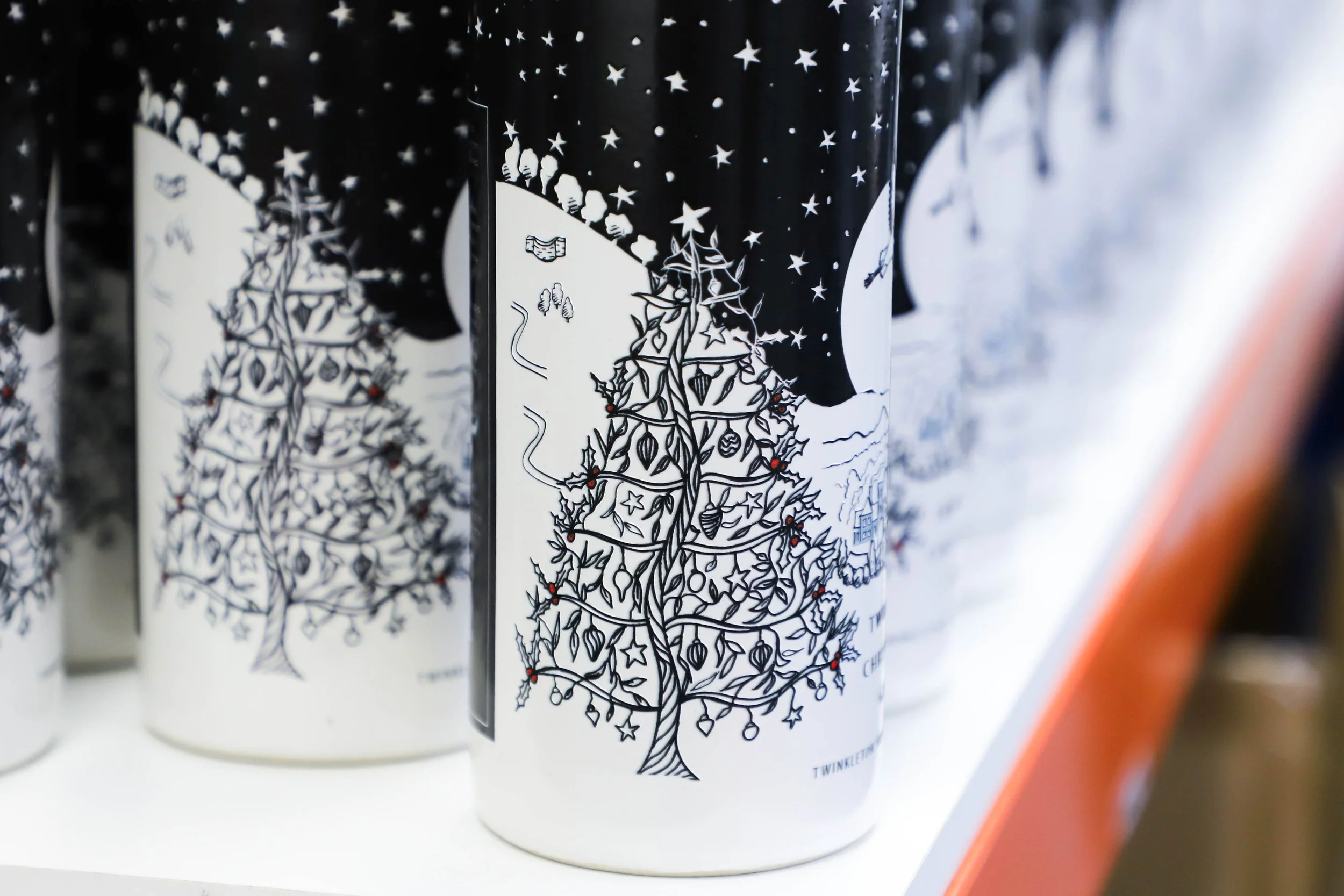 Printed ceramic gin bottles
