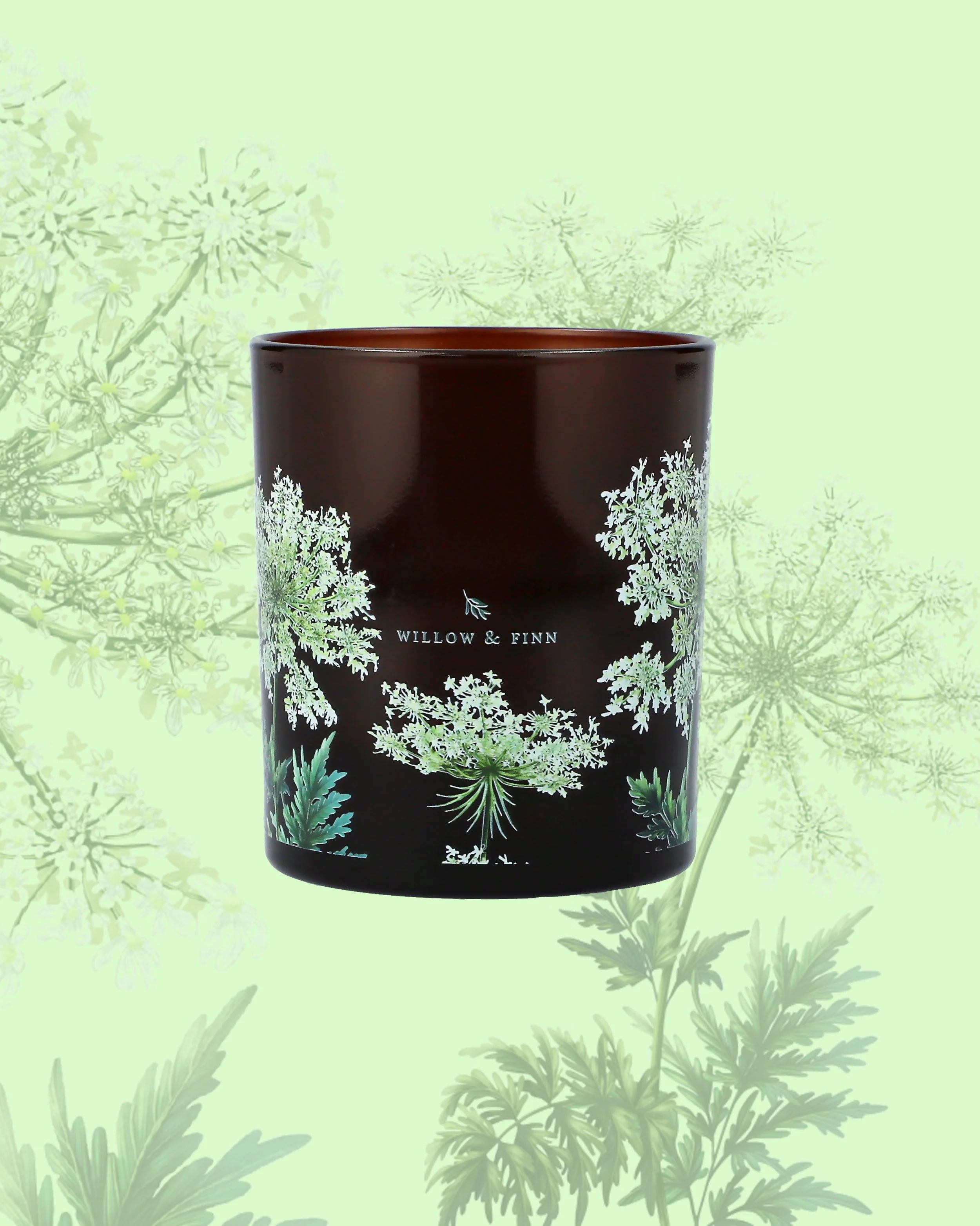 Floral printed candle vessel