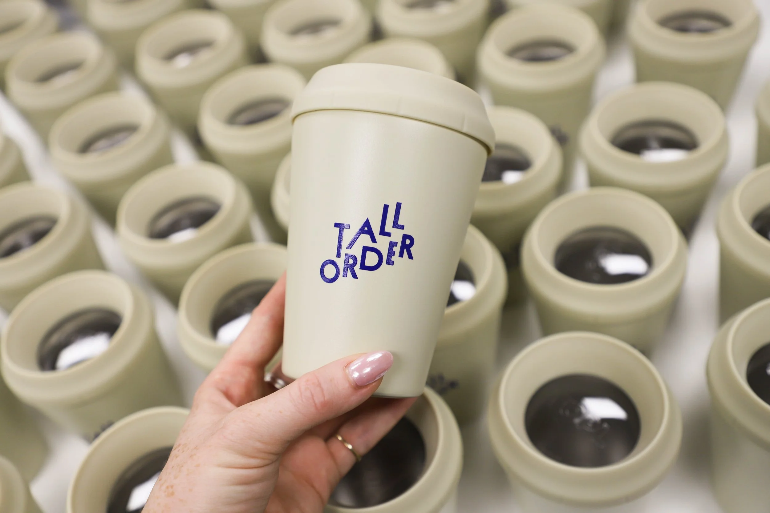 Tall Order Topl printed reusable coffee cups