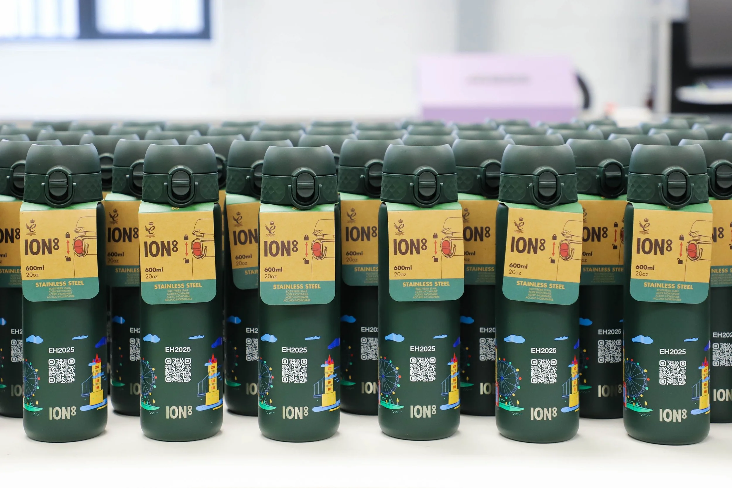 Printed drinks bottles with tags