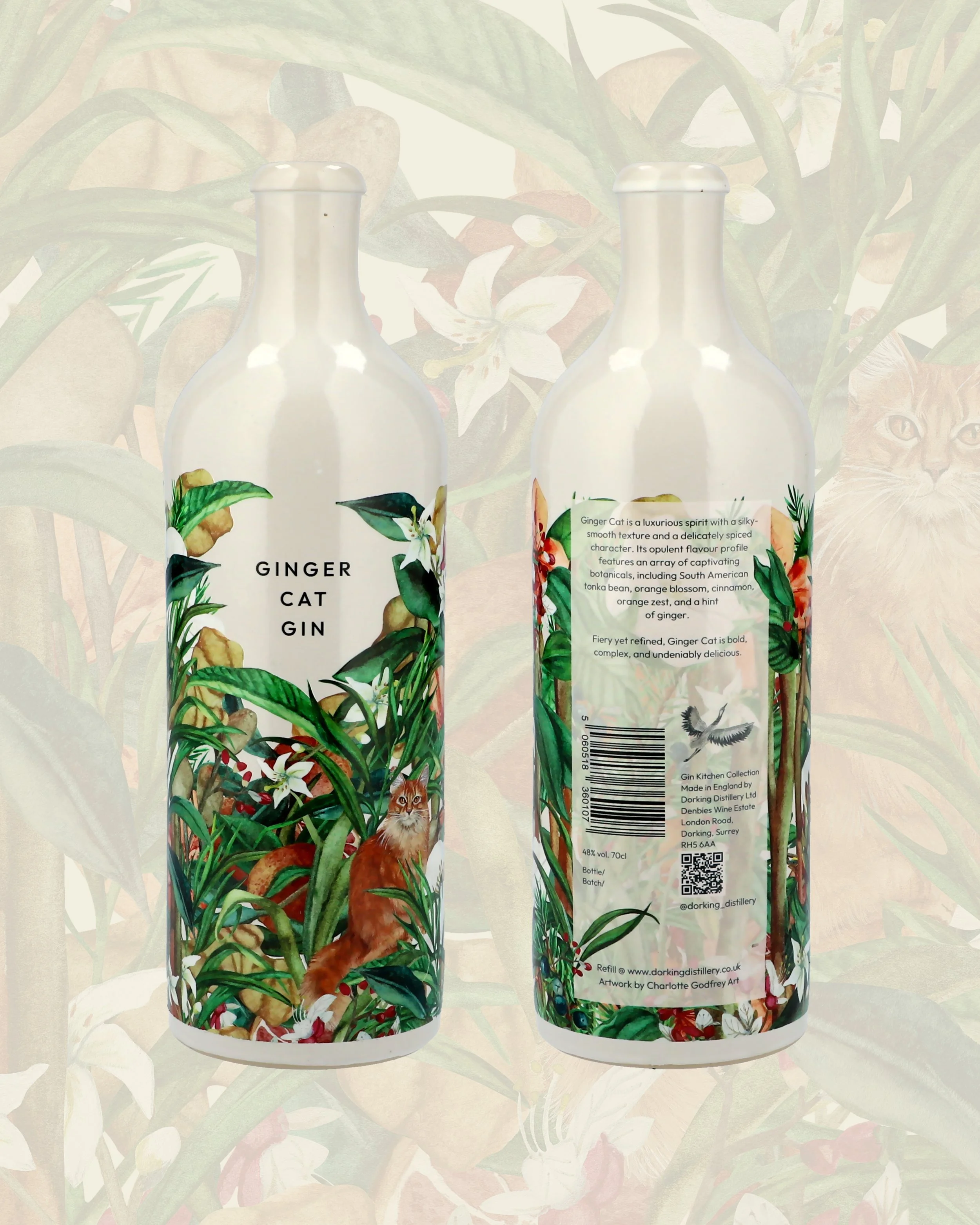 Printed gin bottles