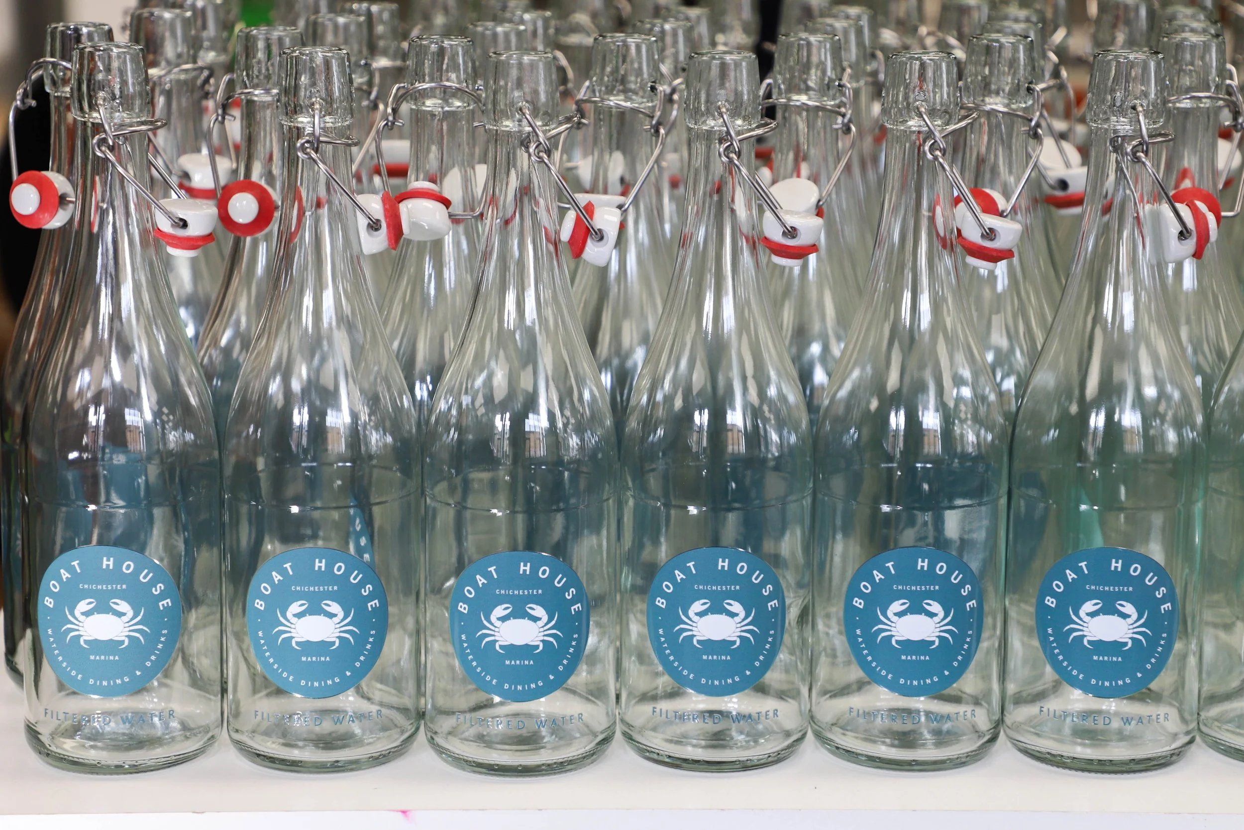 Printed logos glass drinks bottles