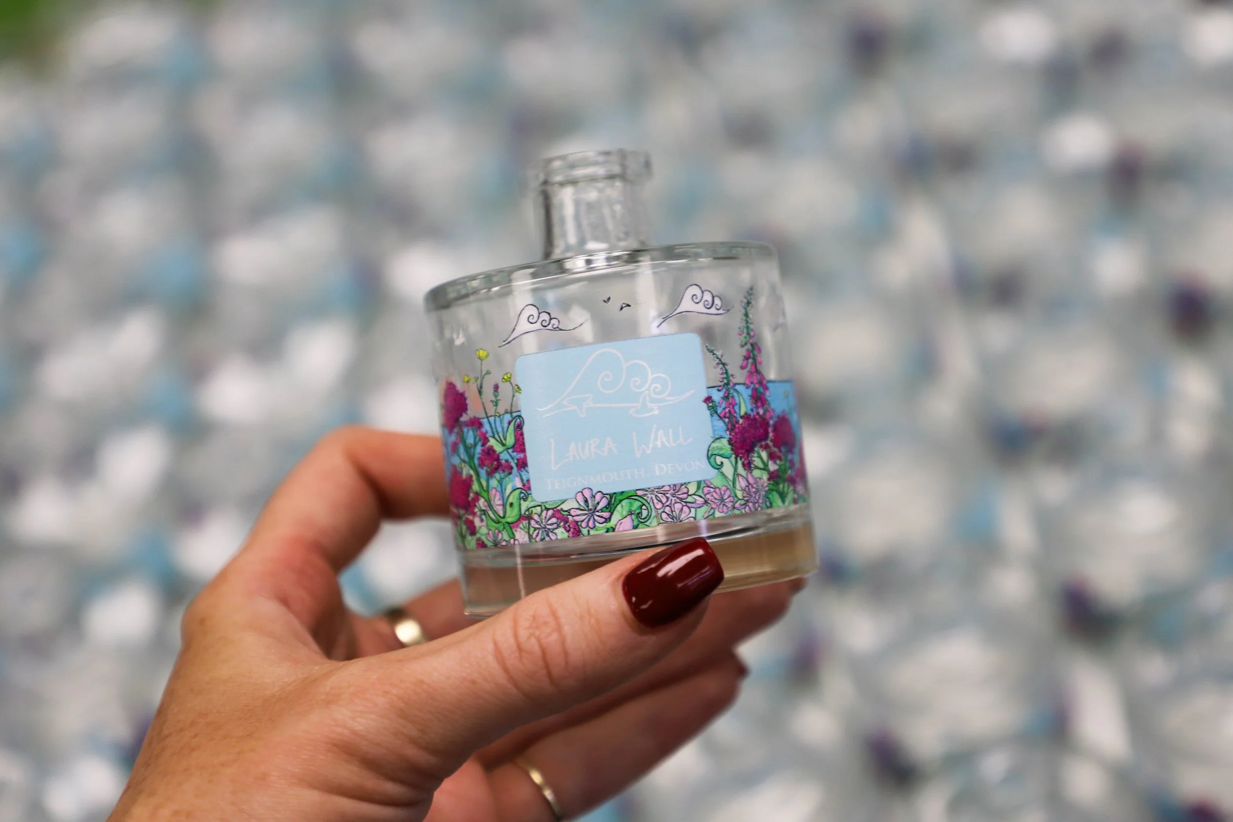 Printed small glass bottle