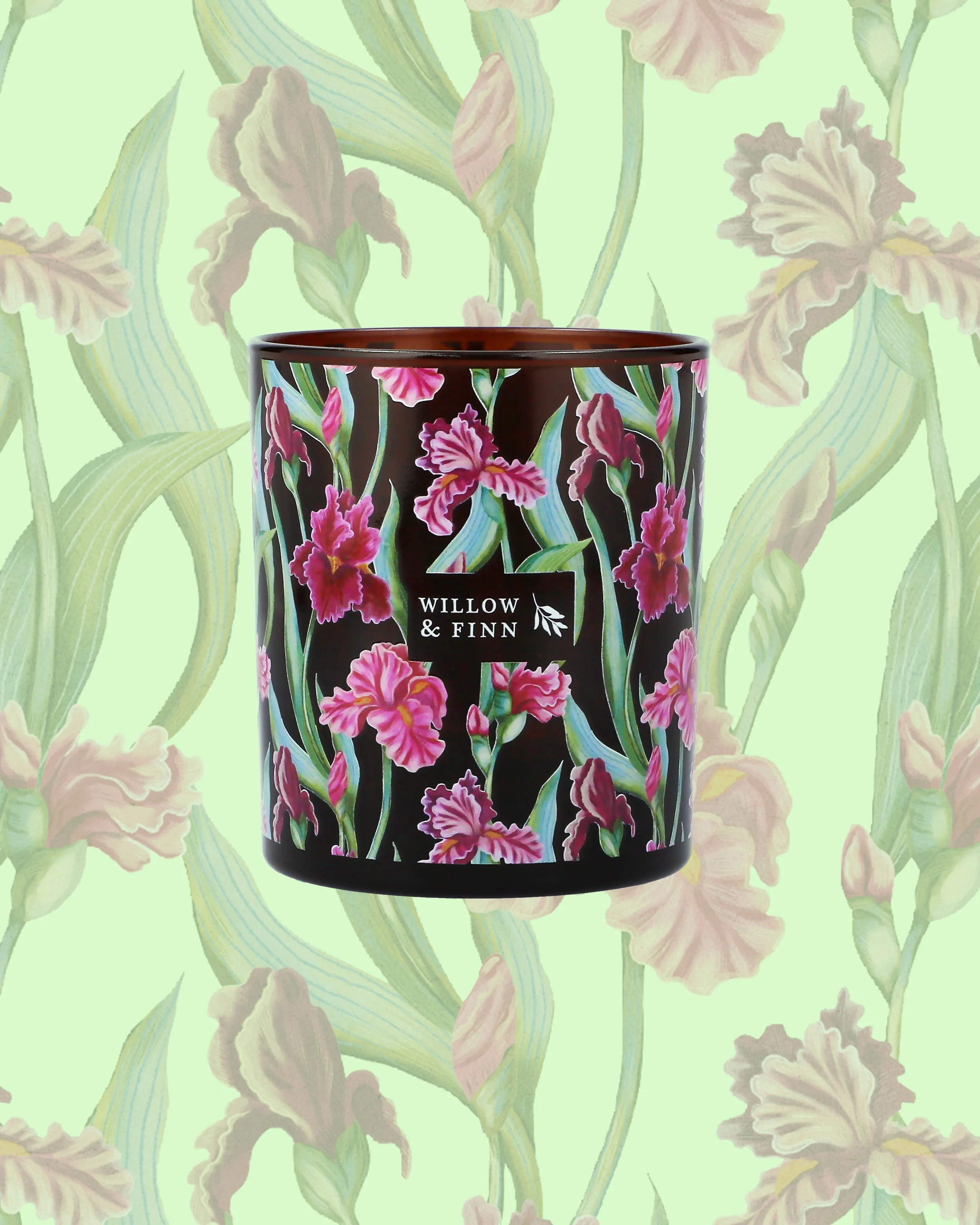 Floral printed candle vessel