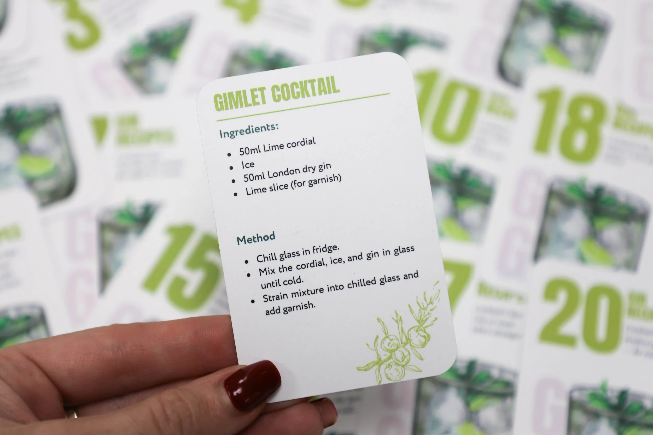 Gin recipe cards