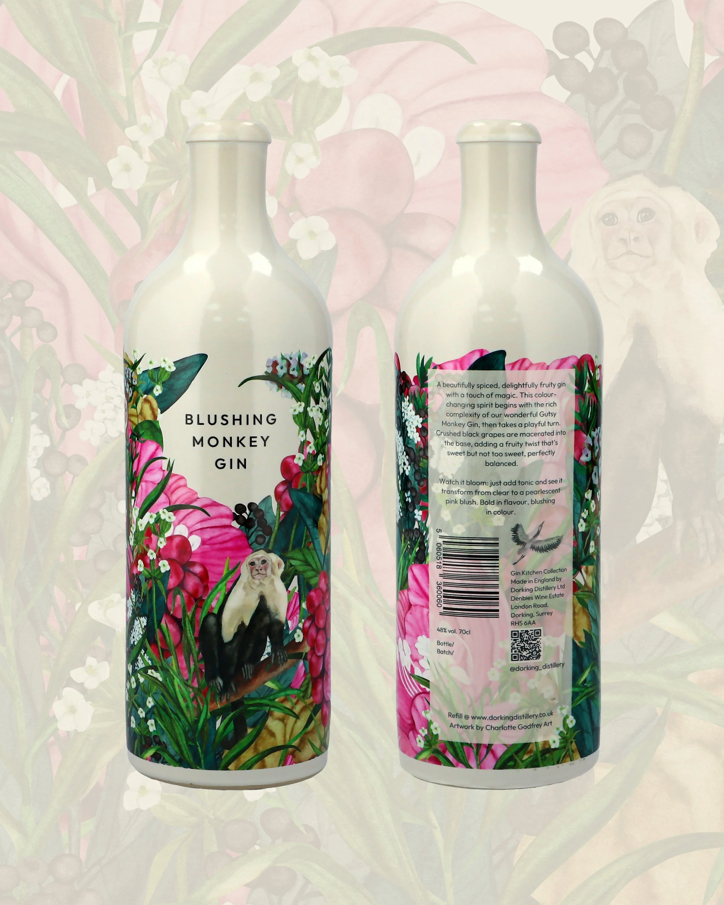 Printed gin bottles