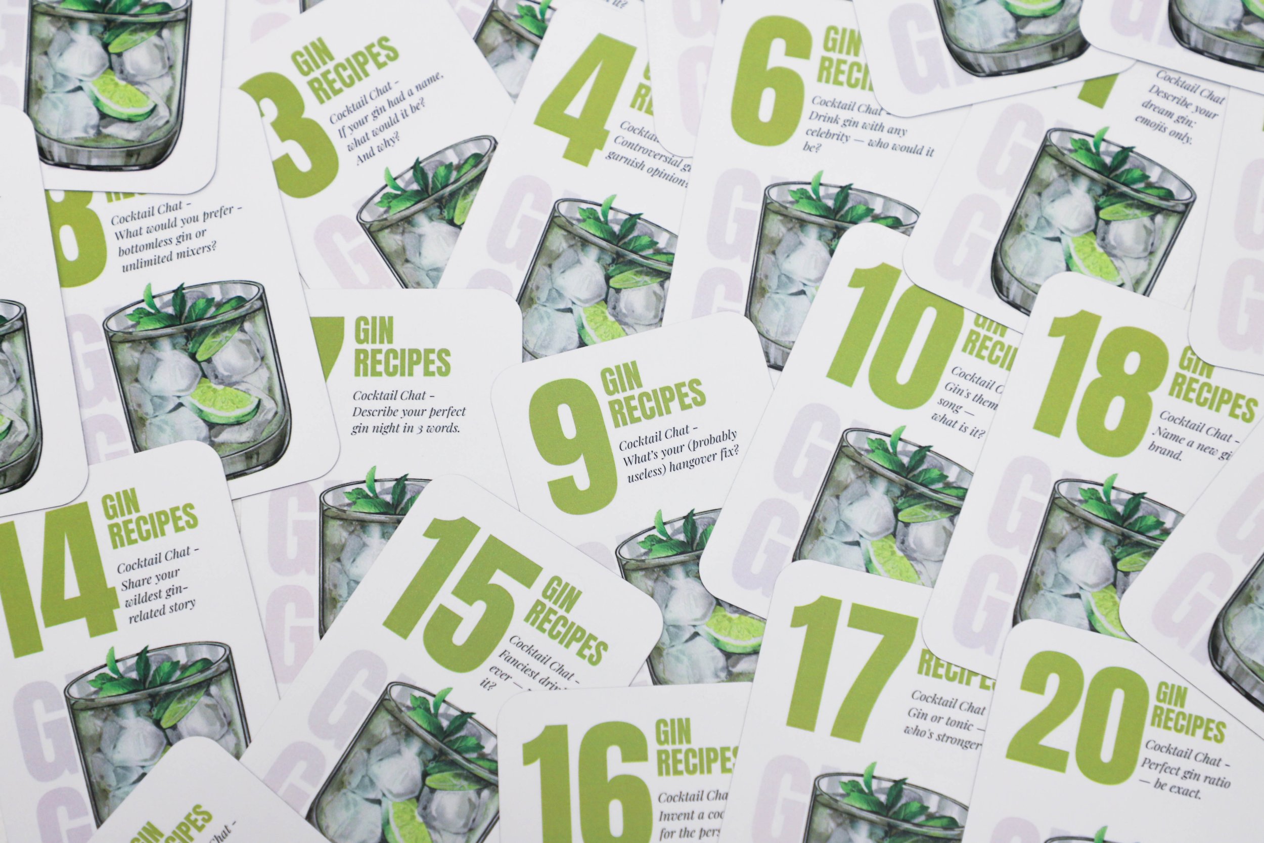 Gin recipe cards