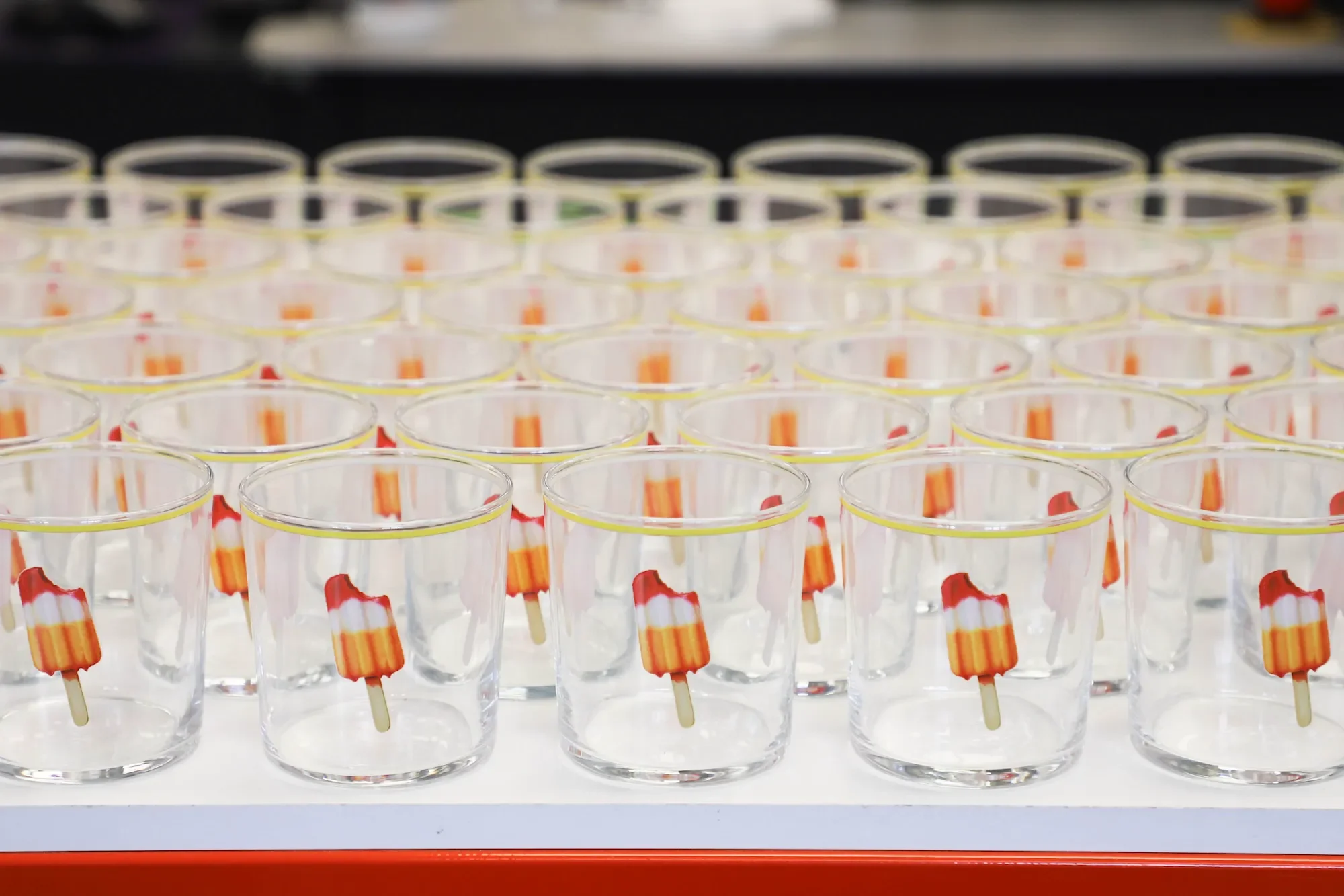 Glass ice cream tub printing