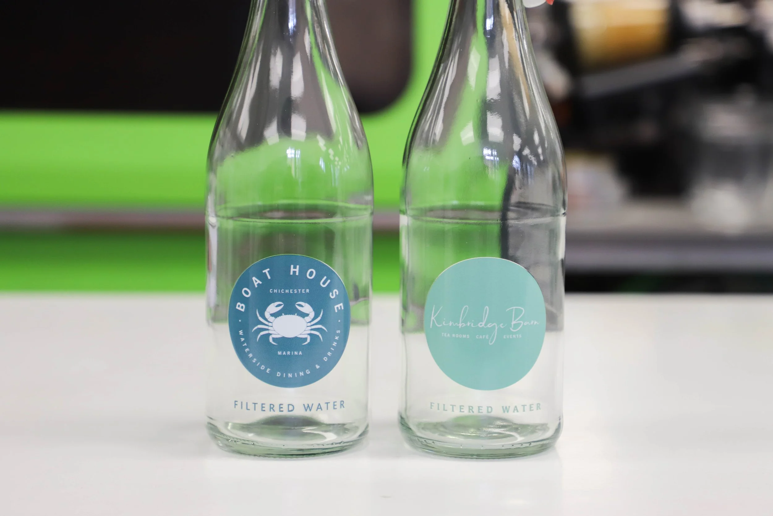 Printed logos glass drinks bottles