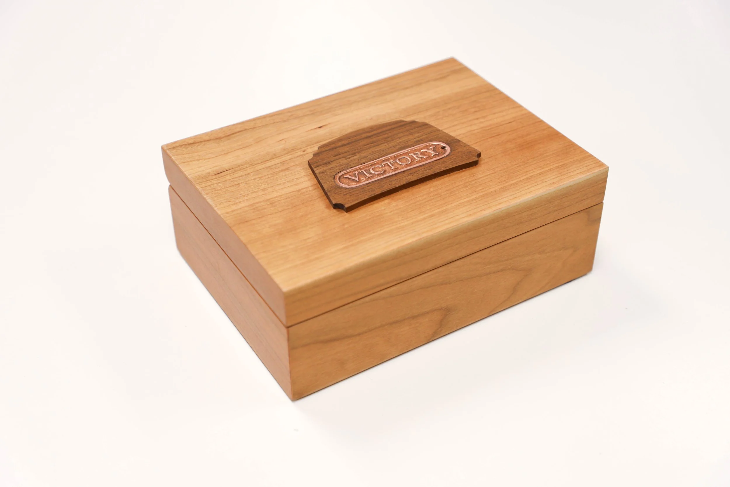 Wood box with inlaid HMS Victory wood